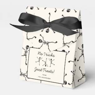 Black & White Hand Drawn Skeleton Halloween Favor Box
