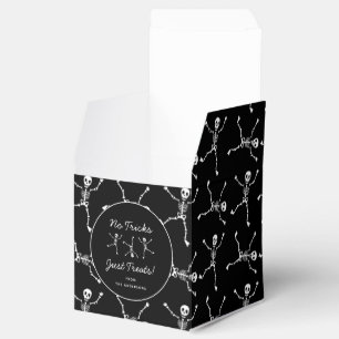 Black & White Hand Drawn Skeleton Halloween Favor Box