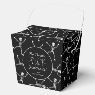 Black & White Hand Drawn Skeleton Halloween Favor Box