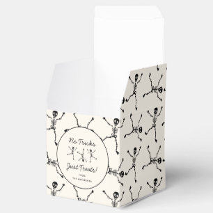 Black & White Hand Drawn Skeleton Halloween Favor Box