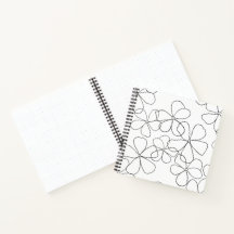 Black White Hand-drawn Sketch Large Flower Journal
