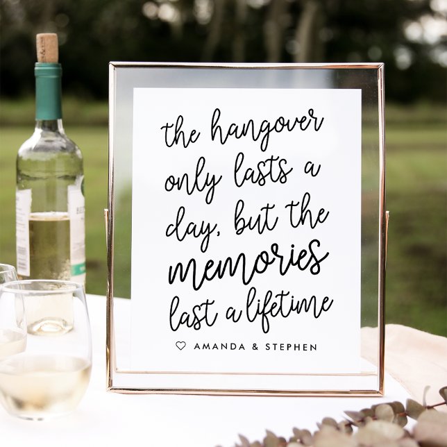Black & White Hand Lettered Style Wedding Hangover Poster (Creator Uploaded)