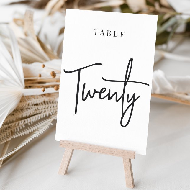 Black & White Hand Scripted Table TWENTY Number (Creator Uploaded)