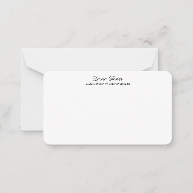 Black White Handwriting Elegant Minimalist Stylish Card (Front)