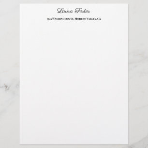 Black White Handwriting Elegant Minimalist Stylish Letterhead