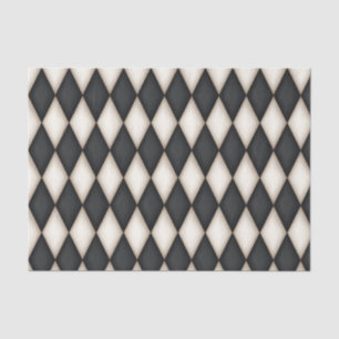 Black & White Harlequin  Check Medieval Fairytale Tissue Paper