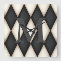 Black & White Harlequin Dramatic Custom Monogram