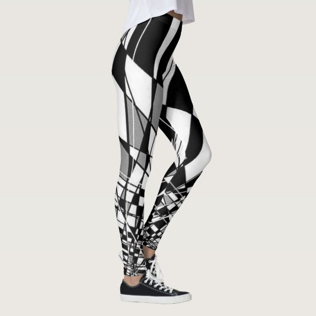 Black & White Harlequin Leggings (Right)