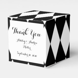 Black White Harlequin Pattern Favor Box