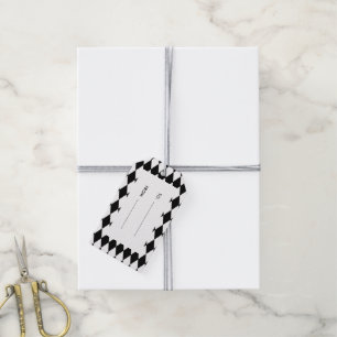 Black White Harlequin Pattern Gift Tags