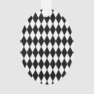 Black White Harlequin Pattern Ornament