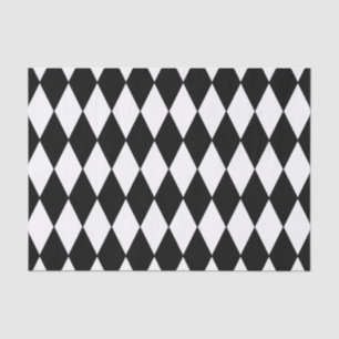 Black White Harlequin Pattern Tissue Paper