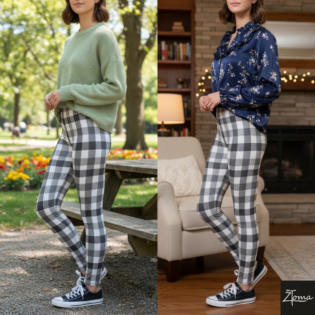  Black & White Harmony Leggings (Creator Uploaded)