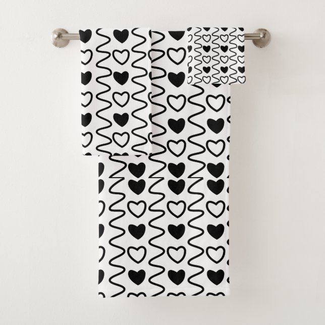 Black White Hearts Valentine Motif (En situation)