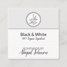 Black & White Homemade Bath & Body Label | Tag