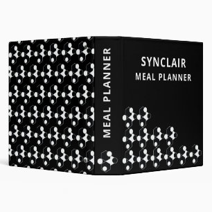 Black White Honeycomb Personalized Meal Planner Binder