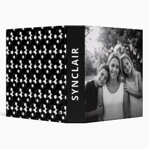 Black White Honeycomb Photo Family Name Organizer Binder
