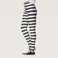 black & white horizontal stripe leggings