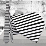 Black White Horizontal Stripe Vertical Inside Tie<br><div class="desc">The tie with horizontal stripe on both front and back is here  

https://www.zazzle.com/black_white_thin_horizontal_stripe_tuxedo_formal_neck_tie-151004236339779924</div>