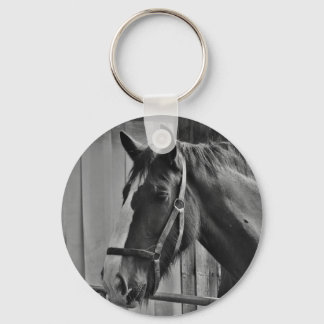 Black White Horse - Animal Photography Art Keychain