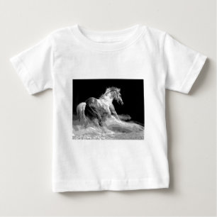 Black & White Horse in Action Baby T-Shirt