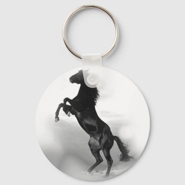 Black White Horse Keychain (Front)