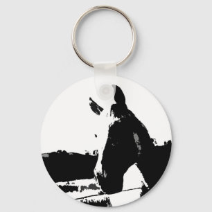 Black & White Horse Keychain