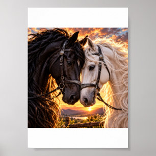 Black & White Horses – Forever Friends Poster