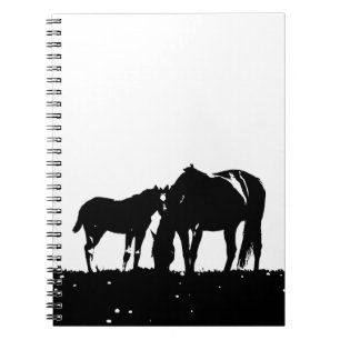 Black & White Horses Silhouette Notebook