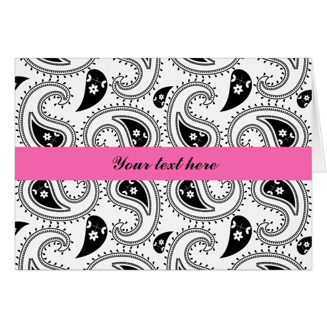 Black, White, Hot Pink Paisley (Devant horizontal)