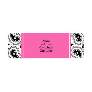 Black, White, Hot Pink Paisley