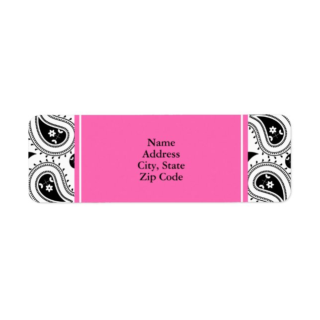 Black, White, Hot Pink Paisley Pattern (Front)