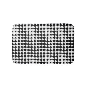 Black White Houndstooth Bath Mat
