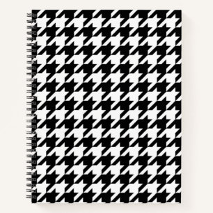 Black White Houndstooth Check Notebook