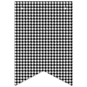Black White Houndstooth Check Tissue Bunting Flags