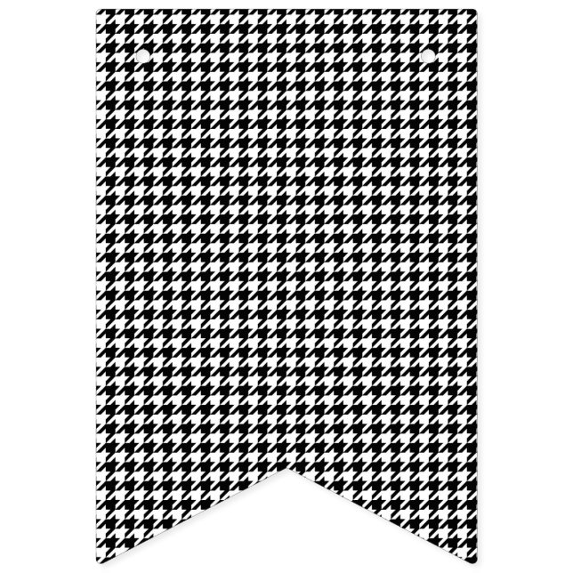 Black White Houndstooth Check Tissue Bunting Flags (First Flag)