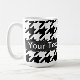 Black & White Houndstooth Coffee Mug