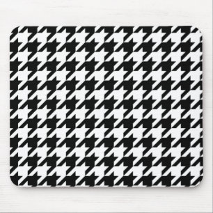 Black & White Houndstooth Mouse Pad