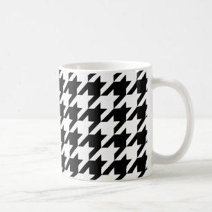 Black & White Houndstooth Pattern Coffee Mug