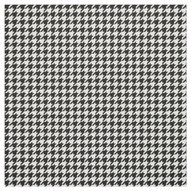 Black White Houndstooth Pattern Fabric (Swatch)