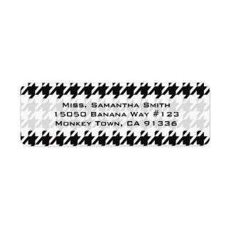 Black & White Houndstooth Return Address