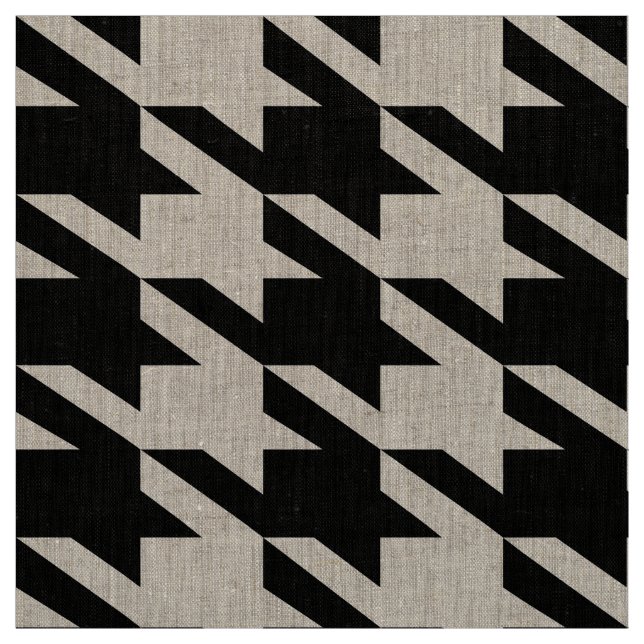 Black & White Houndstooth Seamless Pattern Fabric (Swatch)