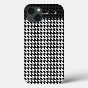 Black/White Houndstooth Stylish Fashion Designer iPhone 13 Case
