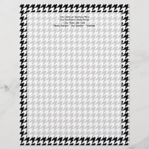 Black/White Houndstooth Stylish Fashion Designer Letterhead