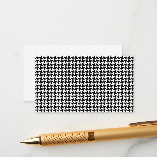 Black White Houndstooth Tissue Abstract Figures Enclosure Card (Front/Back In Situ)
