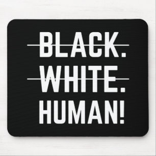 Black White Human Mouse Pad