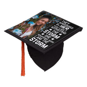 Black White I Am The Storm Graduation Strong Woman Cap Topper