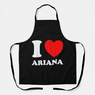 Black White I Love Ariana  Apron