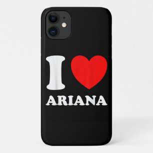 Black White I Love Ariana  iPhone 11 Case