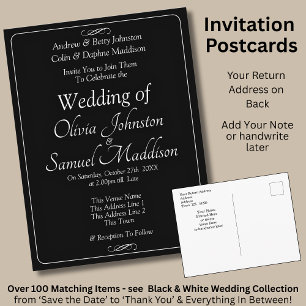 Black & White Infinity Scroll Wedding Invitation Postcard